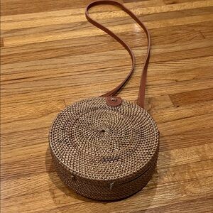 Round Woven Crossbody Bag